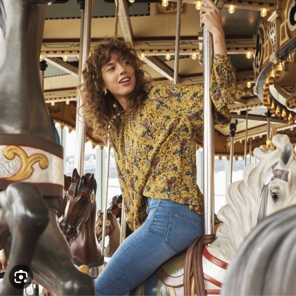 Madewell x Karen Walker Silk Print Gennaker Top